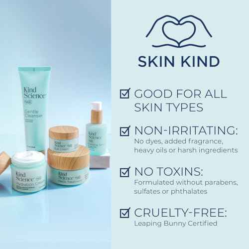 Kind Science Neck Treatment - Neck Cream Visibly Firms, Lifts & Supports Natural Cell Turnover for Anti Aging Firming and Tightening - Paraben, Dye & Fragrance Free, Cruelty Free, 1.7 oz