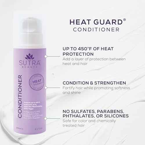 SUTRA Heat Guard Hair Conditioner for Frizzy Dry & Damaged Hair - Thermal Protecting Conditioner Hydrates, Protects & Repairs Against Heat with Hyaluronic Acid - Anti-Frizz Haircare Products