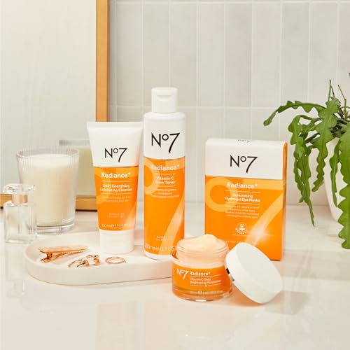 No7 Radiance+ Vitamin C Glow Toner ? 2% Vitamin C Complex with Willow Bark & Aloe Vera ? AHA Exfoliant for Smoother Skin ? Hydrating Face Toner (6.7 fl oz)