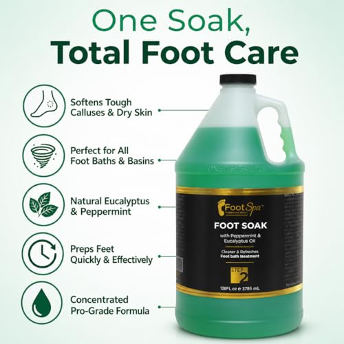 FootSpa Eucalyptus & Peppermint Foot Soak Liquid Refill - 128 oz Gallon