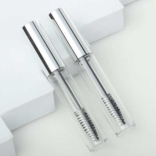COSIDEA 12PCS Empty Silver 10ml mascara tubes with wand for caster oil eyelash growth serum tube container