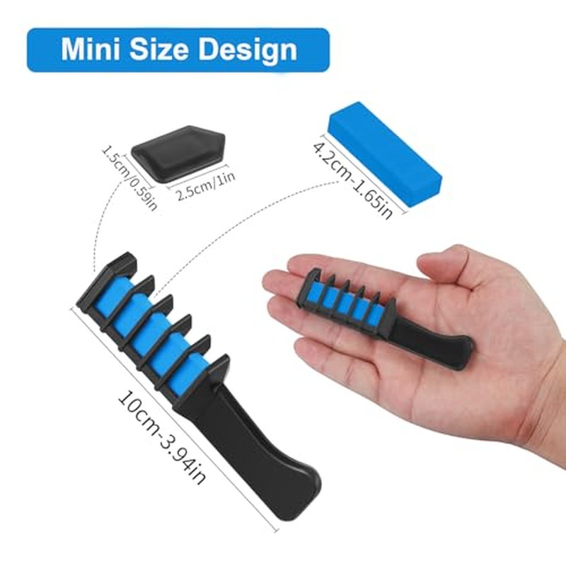 Washable Temporary Hair Chalk Comb for Kids - Red, White, Blue
