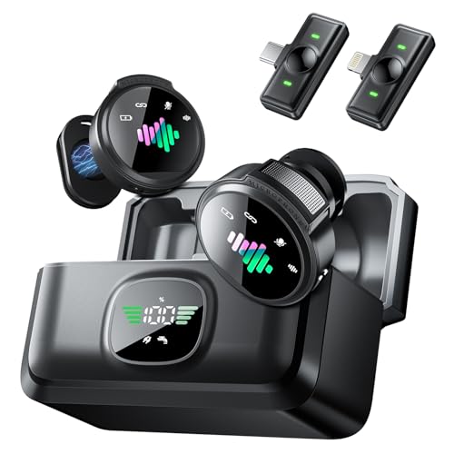 Wireless Lavalier Microphone Dual Mics iPhone USB-C