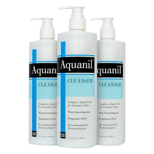 Person & Covey Aquanil Cleanser - Lipid-Free Sensitive Skin Cleanser, Non-Comedogenic Gentle Cleanser - Soap Free Cleanser with 7 Ingredients, Fragrance-Free Skin Care Cleanser - 3 Pack, 16 Fl. Oz.