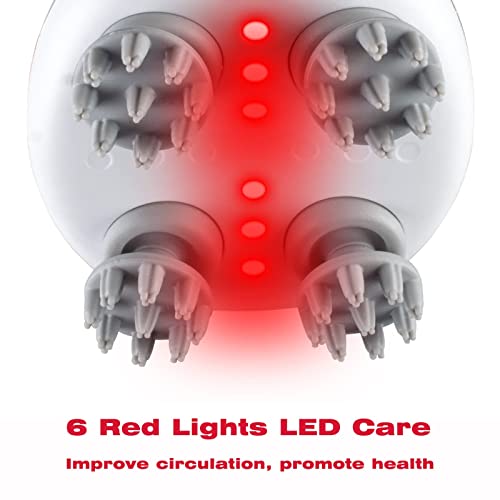 MXM2MXM Electric Scalp Massager with Red Light Therapy - Waterproof & Wireless