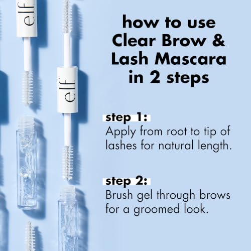 Dual-Sided Clear Lash & Brow Mascara Gel - Long-Lasting Flexible Hold, 0.08 Fl Oz Pack of 2
