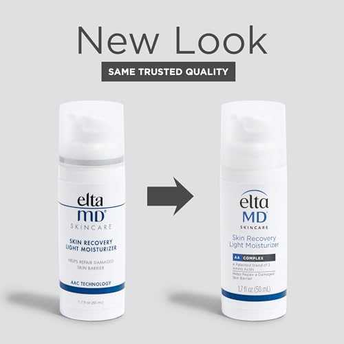 EltaMD Skin Recovery Light Face Moisturizer for Dry Skin, Oil Free Moisturizer for Face and Acne Prone Skin Care, 1.7 oz Pump