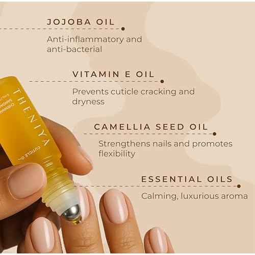 Cuticle Oil for Nail Strengthening and Growth ? Hydrating, Vegan, Organic Formula with Jojoba & Vitamin E | 3 Signature Fragrances | 5mL Roll-On (0.17 Fl Oz, Sandalwood Fragrance)