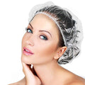 Medium 30pcs Disposable Waterproof Shower Caps - Clear Elastic Bath Caps for Women Men Spa Travel