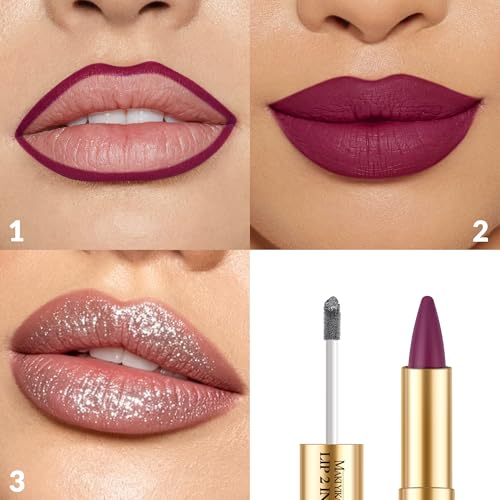 MAKI YIKA LGA05 Purple Lip Liner & Silver Lip Gloss Set for Women