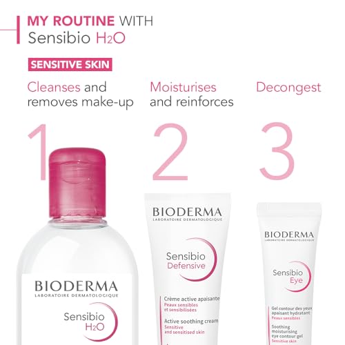 Bioderma - Sensibio H2O - Micellar Water - Cleansing and Make-Up Removing - Refreshing feeling - for Sensitive Skin, 3.4 Fl Oz (Pack of 1)