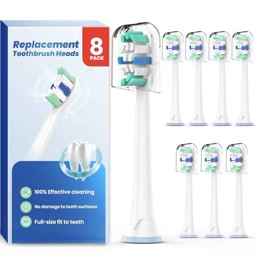 Replacement Heads for Philips Sonicare: Replacement Brush Head Compatible with Philips Sonicare - Toothbrush Heads Soft Compatible with DiamondClean, FlexCare, ProtectiveClean and More, 8 Pack