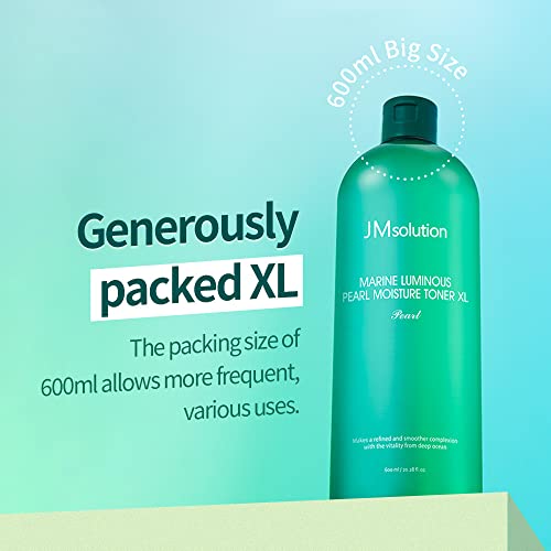 JM Solution Marine Luminous Pearl Moisture Toner XL ? Deep Hydration & Radiance Care - 20.3 fl oz