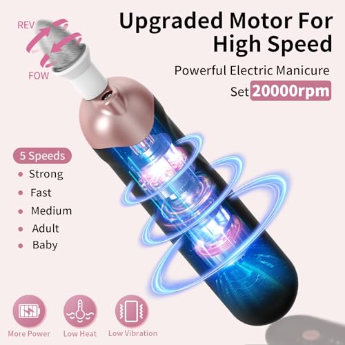 Electric Nail File for Thick Toenails - Cordless Manicure Kit