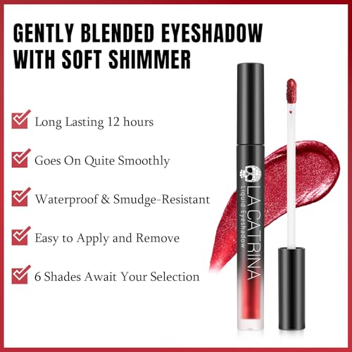 Liquid Red Metallic Eyeshadow - Long Lasting Waterproof
