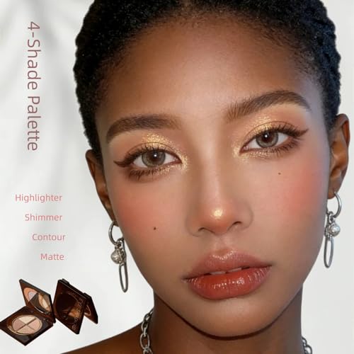 4-in-1 Glow Palette: Highlighter, Eyeshadow, Bronzer & Blush