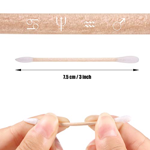 Norme 500 Pack 3-Inch Cotton Swabs with Wooden Handles - Gentle Cleaning & Arts