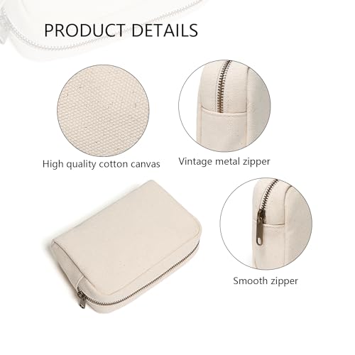 YONBEN Cotton Canvas Cosmetic Bag - Stylish Travel Carryall