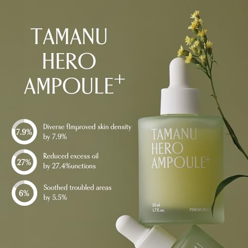 PINKWONDER Tamanu Hero Ampoule? 1.69oz (50ml), 50,000ppm Tamanu Oil for Soothing