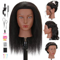 Mannequin Head 100% Human Hair Black 16" for Cosmetology &