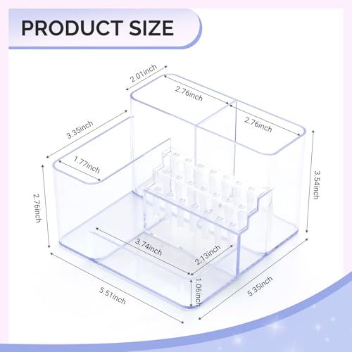 MelodySusie Clear Acrylic Nail Drill Bits Holder - Nail Tech Supplies Organizer
