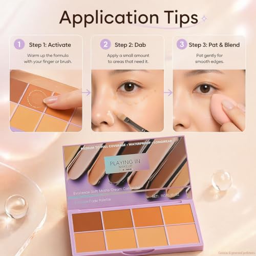 Soft Matte Cream Concealer Palette - 8 Shades Full Coverage