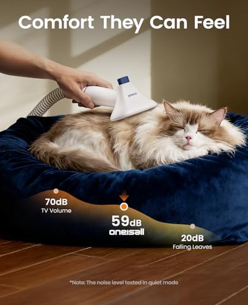 oneisall Dog Grooming Vacuum - 15000Pa Suction & Clippers