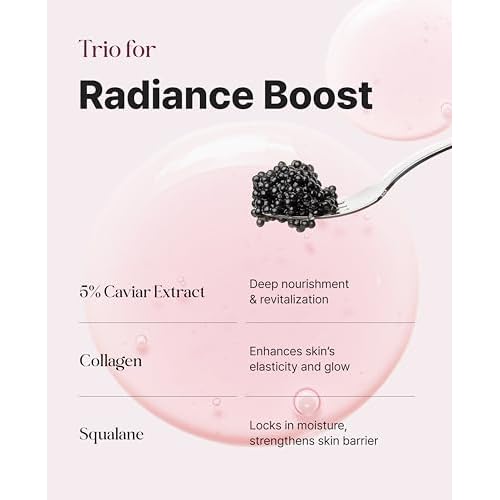 Delere Caviar Glow Soothing Mist | Korean Glass Skin Spray Serum with 5% Caviar & Squalane - Instant 3-Second Radiance & Makeup Setting ? Anti-Aging Collagen Booster for Sensitive Skin, 3.4oz
