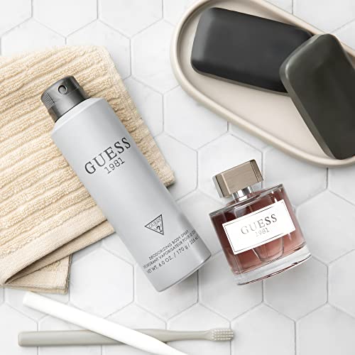 GUESS 1981 Men's Deodorizing Body Spray - Woody Oriental Fragrance, 6 oz