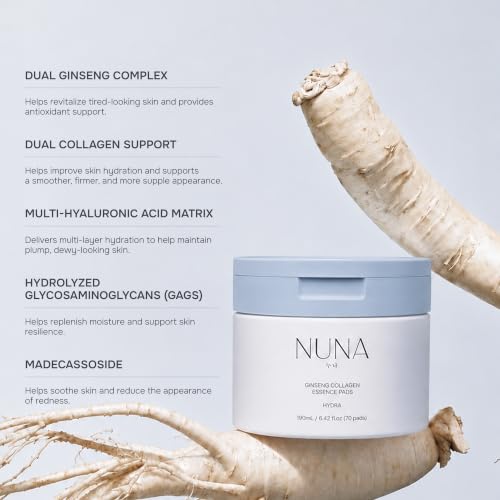 NUNA Ginseng Collagen Essence Pads - 70 Count
