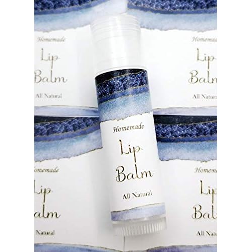 Homemade Skincare Products Adhesive Labels Stickers for Lip Balm Container Tubes 20pcs (Blue Sapphire)
