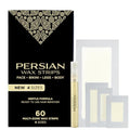 Persian Multi-Zone Cold Wax Strips | 4 Sizes, 60 Strips | Pre-Lined for Face, Legs, Body, Bikini & Underarms | Hair Removal Waxing Kit with Aftercare Oil | Easy, Ready-to-Use | All-Natural Ingredients