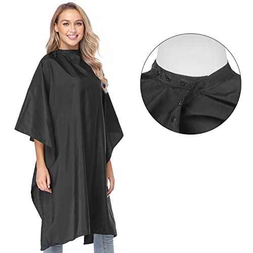 Professional Salon Barber Cape for Men/Women - Hairdressing Waterproof Hair Cutting Cape with Adjustable Snap Closure