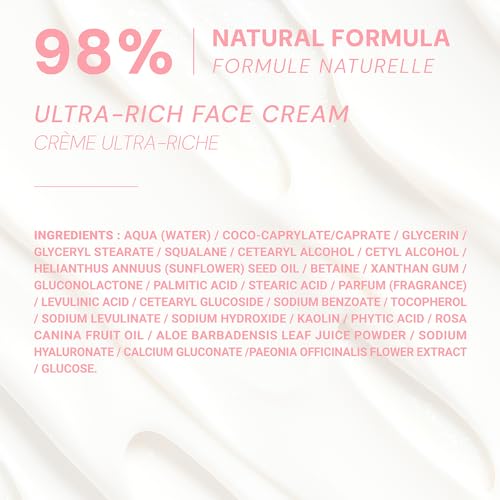 Panier des Sens ? Radiant Peony Ultra Rich Face Cream ? Hydrates & Regenerates in 48 H ? 99% Natural Ingredients ? Made in France, Vegan Friendly ? 1.7 fl oz