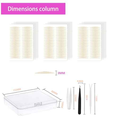 Natural Invisible Single Side Eyelid Tape Stickers(600Pcs 3MM Skin Color), Double Eyelid Tape for Hooded Eyes Invisible, Instant Eye Lift Without Surgery, Perfect for Uneven Mono-Eyelids