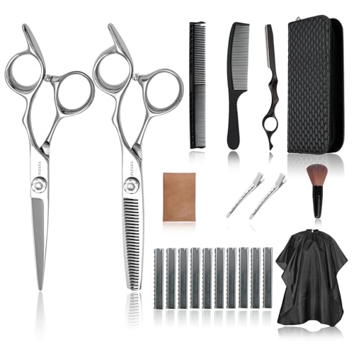 YASAKA 6 Inch Professional Hair Thinning & Cutting Shears Kit – Barber & Hairdresser Scissors with Comb & Accessories