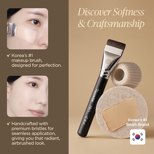 Piccasso FB11 Foundation Brush – Flat Soft Bristles for Liquid & Cream Makeup