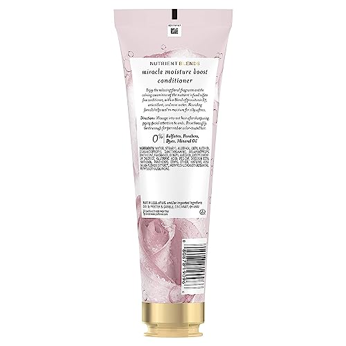 Pantene Nutrient Blends Miracle Moisture Boost Rose Water Conditioner for Dry Hair, Sulfate Free, 8 Fl Oz (Pack of 2)