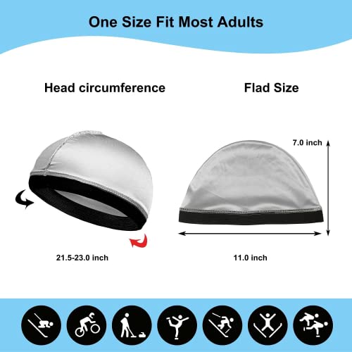 Selalu 4Pcs Silk Wave Caps for 360 Waves, Durag & Stain Cap, Men’s Hair Accessories (Black & Blue)