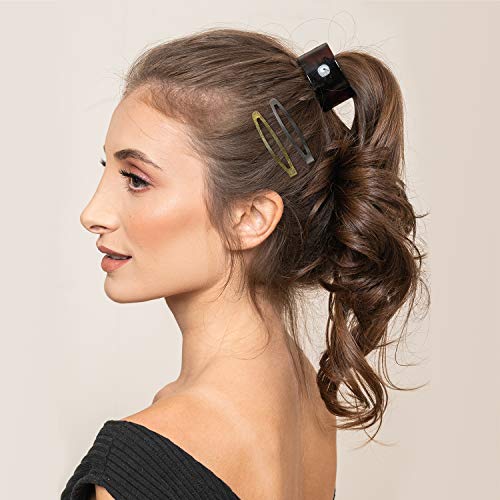 Oval Metal Hair Clips 40 Pcs - Snap Barrettes for Kids & Women, 2.4 Inch