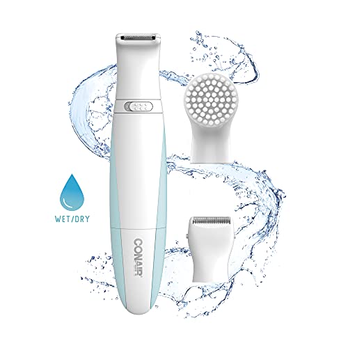 Conair Ladies All-In-One Personal Groomer, Trimmer, Foil Shaver for Women and Exfoliating Brush