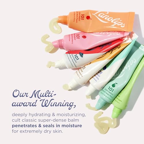 Lanolips 101 Ointment - Lanolin Lip Balm for Smooth, Hydrated & Healthy Lips - Multipurpose Lip Ointment with Lanolin Oil for Dry Lips, Cuticles & More - Peppermint (0.52 oz)