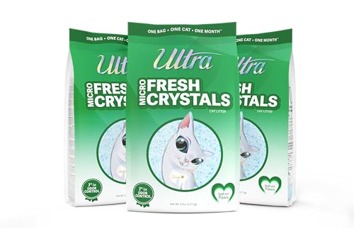 Ultra Fresh Scented Micro Crystals Premium Cat Litter - 99.9% Dust Free, Soft on Paws - 15 Lbs. Total (3pk of 5 Lbs.)