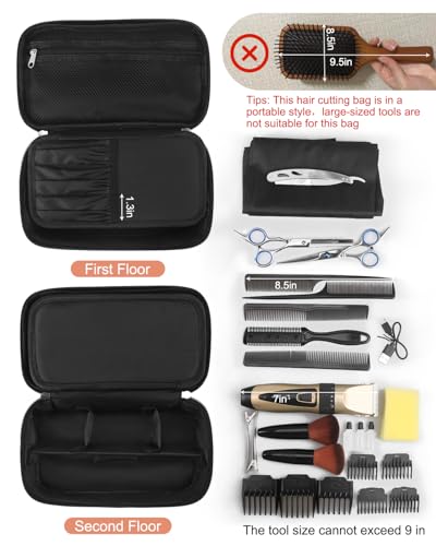 Meiiy Portable Barber Tool Bag for Hair Clippers & Scissors