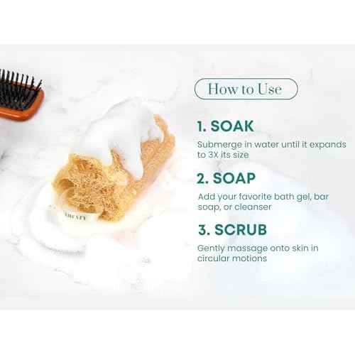 Natural Loofah Sponge 12?Pack (6"), Exfoliating Body Scrubber for Shower, Bath & Kitchen ? Plant-Based