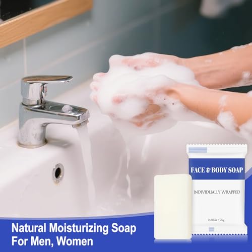 Travel Size Bars Soap in Bulk, Individually Wrapped Mini Small Body Hand and Face Soaps Toiletries Amenities for Hotel, Shelter/Homeless/Nursing Home/Charity/Motel/Guest Bathroom 0.88 oz (30 Pack)