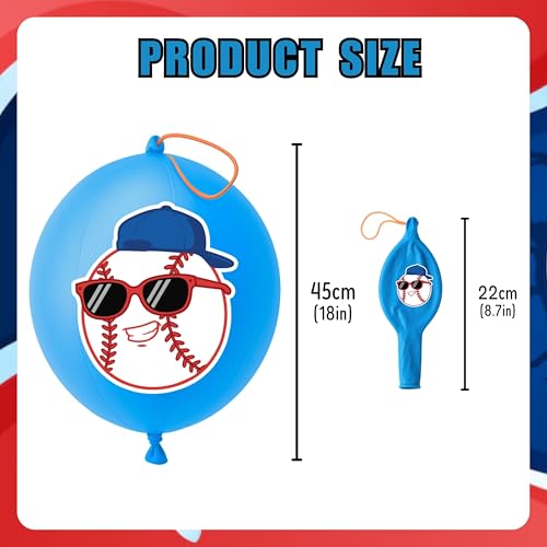 Baseball Party Favors Pack - 72 Pieces with Punch Balloons & Tattoos