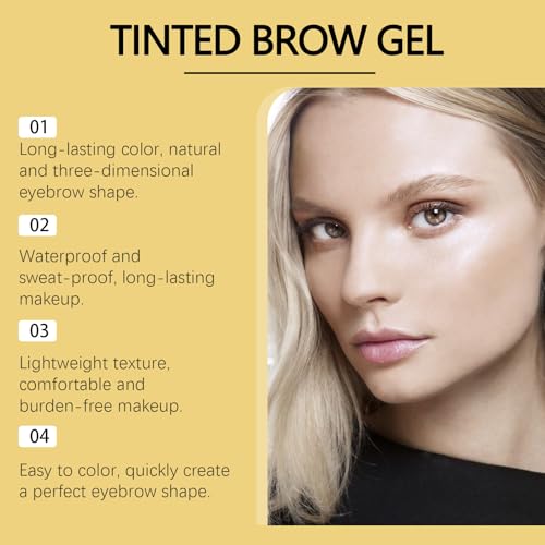 Tinted Eyebrow Gel for Thin Brows - Waterproof & Smudge-Proof
