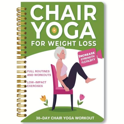 Chair Yoga for Seniors Over 60 Green Book & Chart - Weight Loss & Toning Exercises