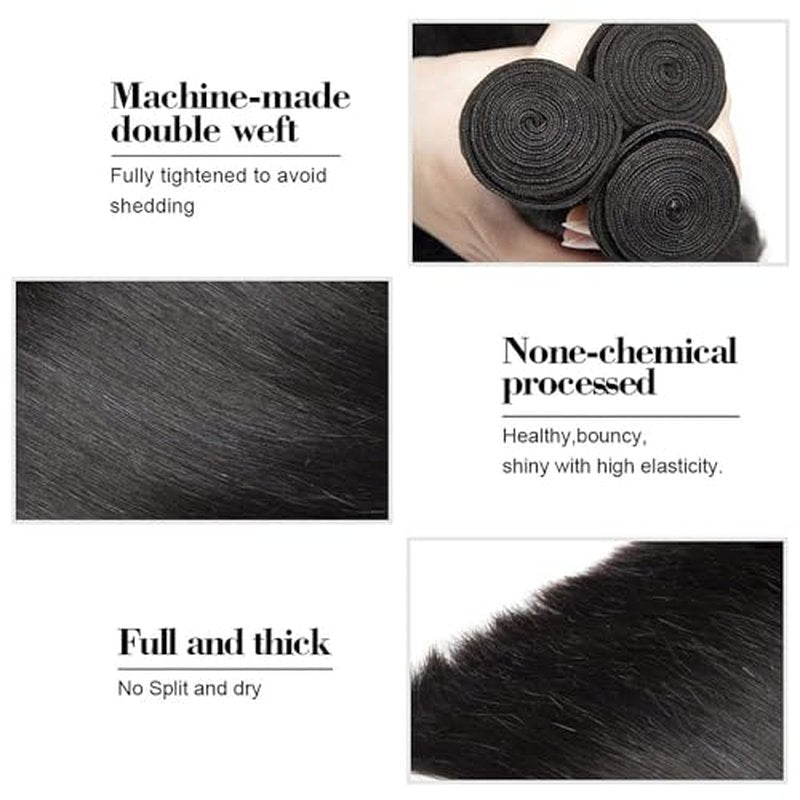 FuivJuix 28-32 Inch Unprocessed Brazilian Straight Hair Bundles